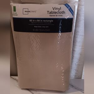 Mainstays Vinyl Tablecloth in Light Tan Rectangle 60x84 Inch